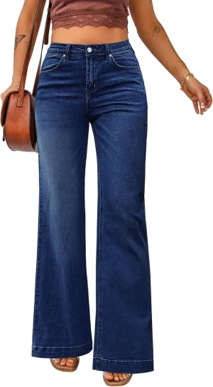 luvamia Wide Leg Jeans for Women High Waist Stretchy Classic Baggy Flare Jeans Denim Pants for Women
