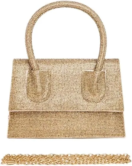 Luxury Rhinestone Convertible Top Handle Clutch Bag Womens Evening Handbag for brides, bridesmaids,Weddings, Cocktail