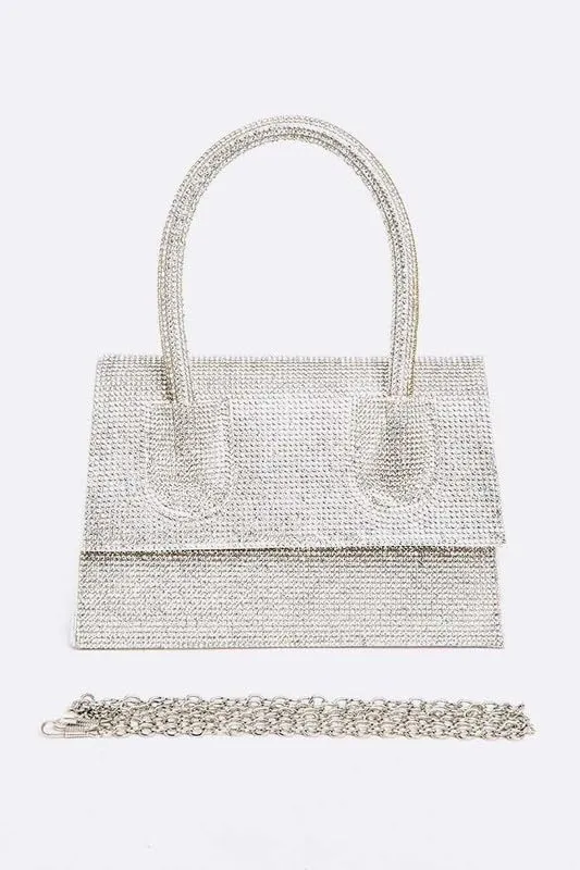 Luxury Rhinestone Convertible Top Handle Clutch Bag Womens Evening Handbag for brides, bridesmaids,Weddings, Cocktail