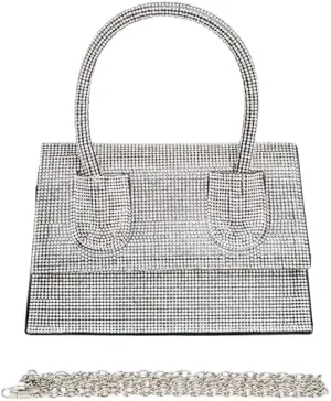 Luxury Rhinestone Convertible Top Handle Clutch Bag Womens Evening Handbag for brides, bridesmaids,Weddings, Cocktail