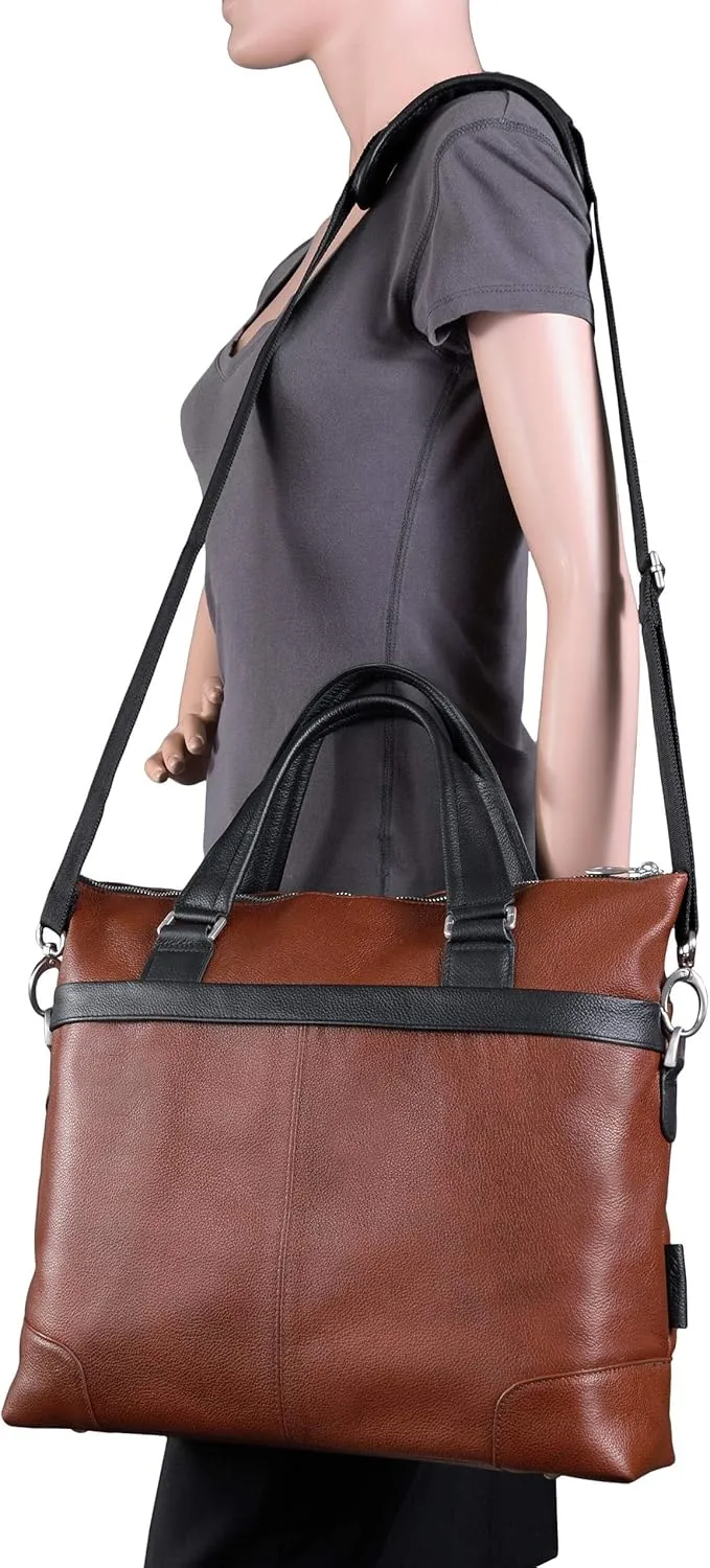 McKlein 15" Leather, Two-Tone, Laptop & Tablet Briefcase- EASTWARD