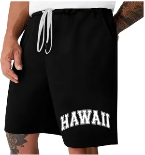 Men Cotton Shorts Resort Printed Shorts Elastic Waist Drawstring Style Holiday Beach Pants Shorts for Men Beach