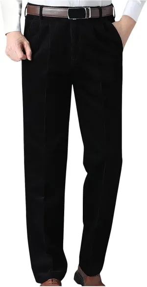 Men/Boys Office Wear Formal Smart Work Trousers Corduroy Trouser Casual Straight Leg Pants Solid Color Trouser