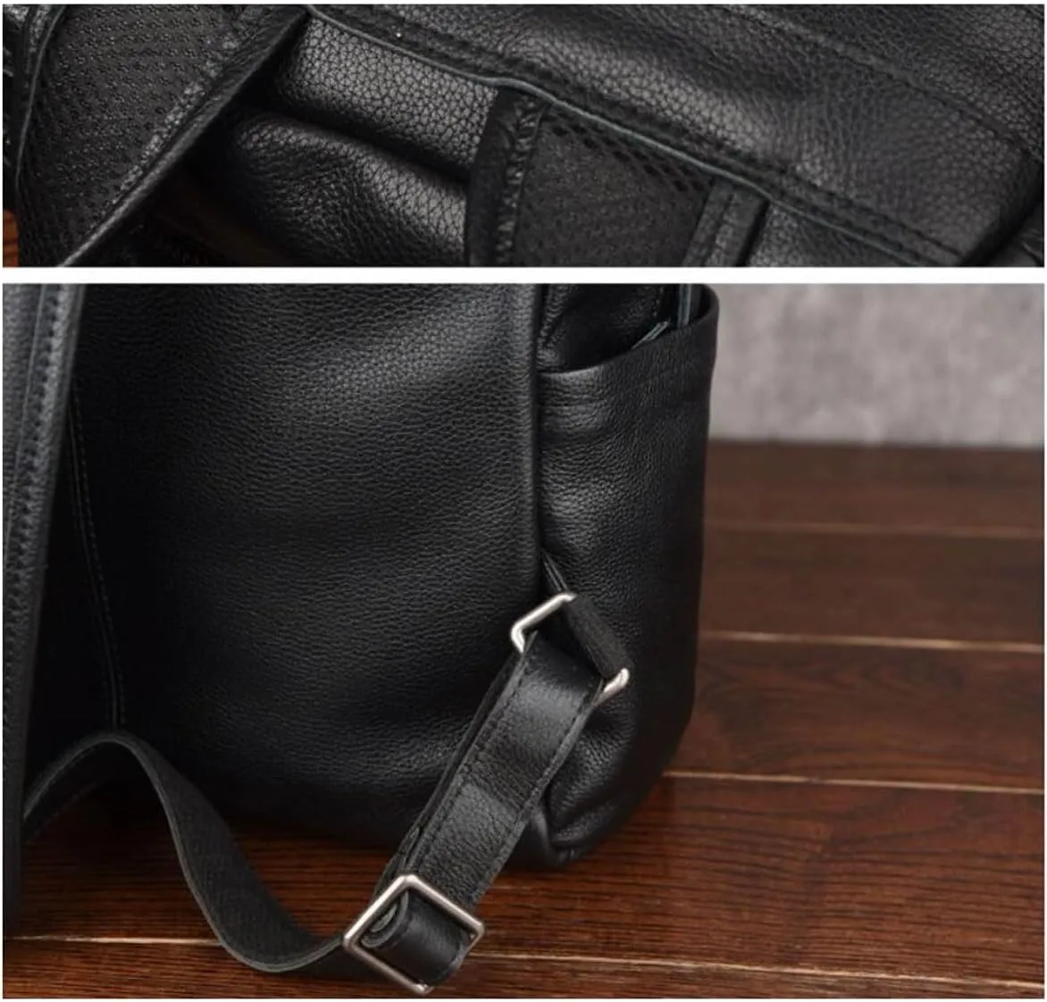 Mens Backpacks Luggage Travel Bags Bookbags Genuine Leather Casual Daypack Briefcases Laptop Bags(Brown)
