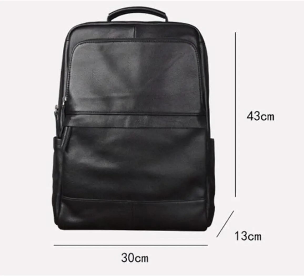 Mens Backpacks Luggage Travel Bags Bookbags Genuine Leather Casual Daypack Briefcases Laptop Bags(Brown)