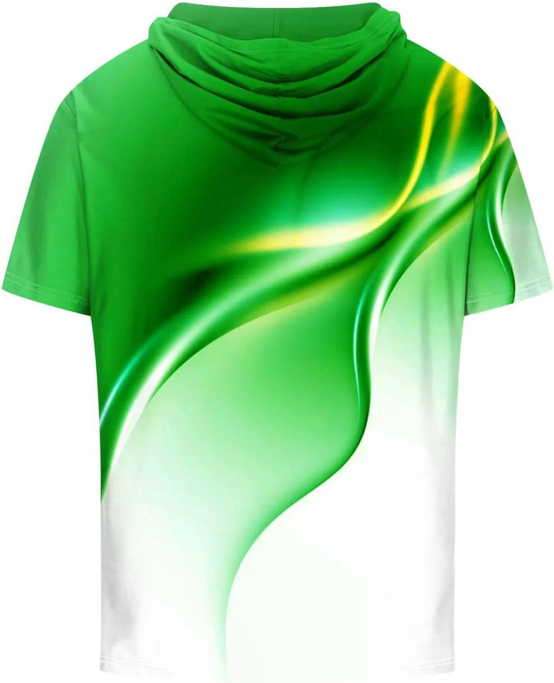 Mens Boys Light Weight Short Sleeve Hoodie Casual Pullover Hooded T-Shirt 3D Line Colorful Graphic Printed Casual Shirts