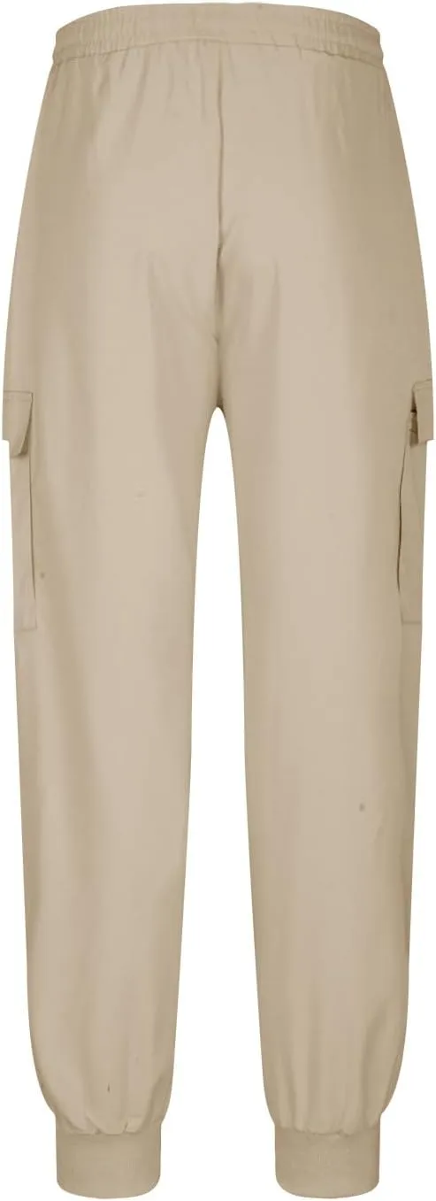 Men's Cargo Pants Joggers Sweatpants Casual Cotton Trousers Elasticated Waist Drawstring Pant Solid Color Bottoms