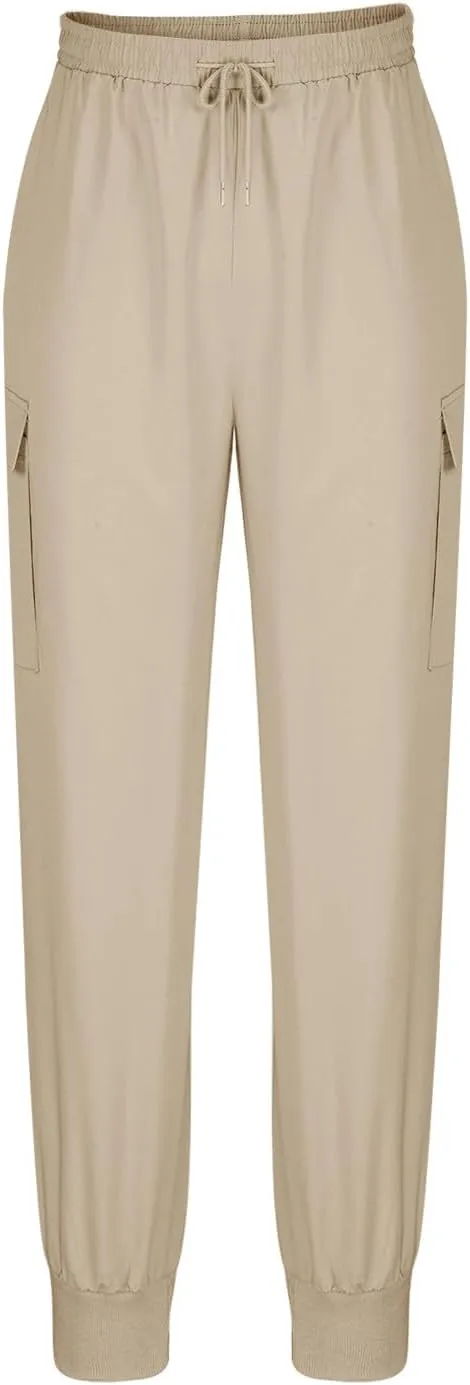 Men's Cargo Pants Joggers Sweatpants Casual Cotton Trousers Elasticated Waist Drawstring Pant Solid Color Bottoms