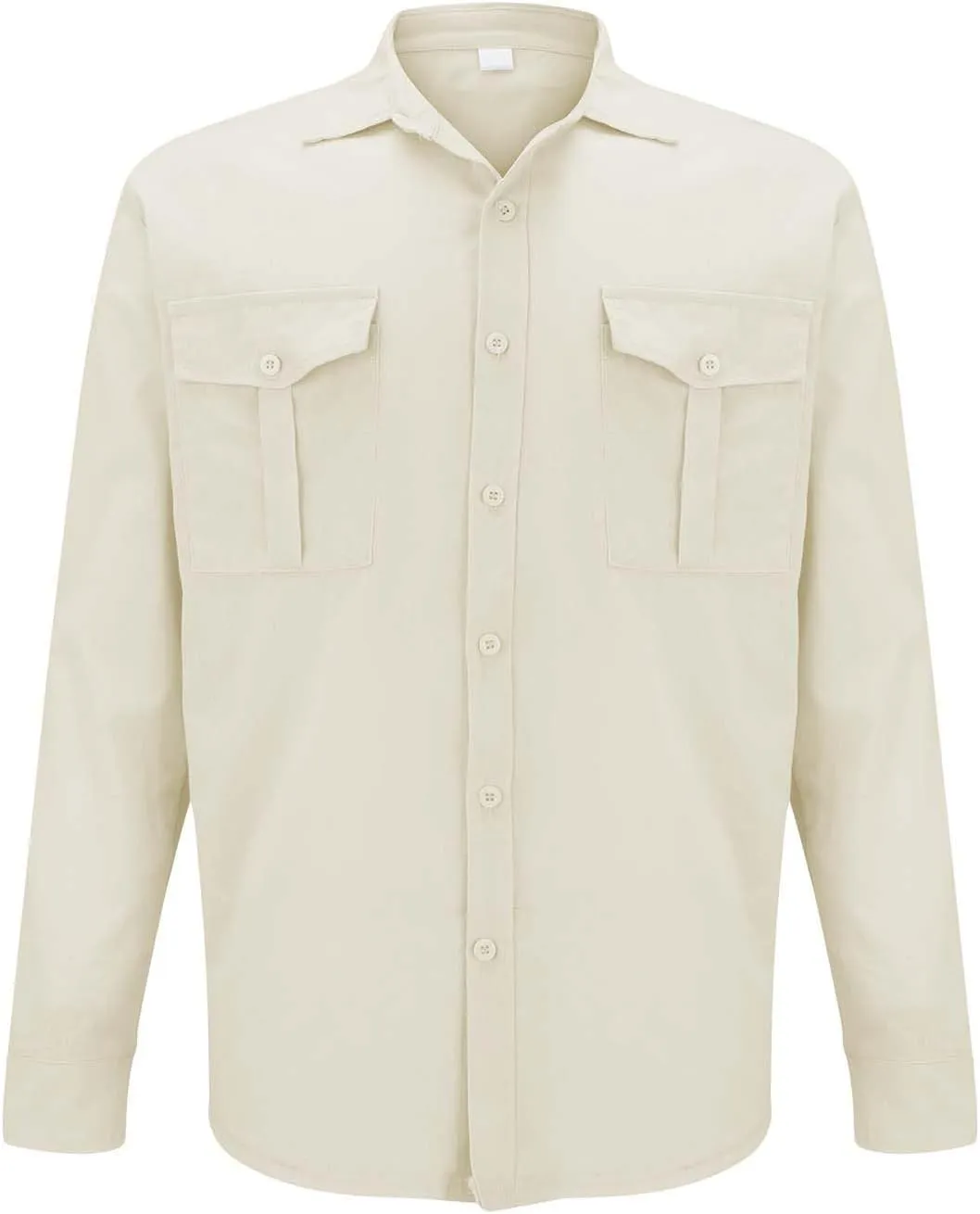 Men's Cuban Guayabera Cotton Linen Long Sleeve Dress Shirt Casual Fashion Button up Shirts Jackets with 2 Pockets