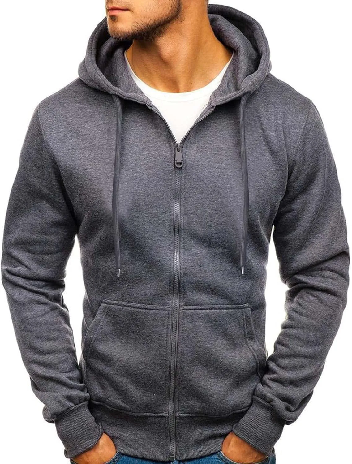 Men's Hooded Fleece Sweatshirt Hooded Shirt Sweat Men Luxury Hoodie With Zip Pockets Men's Hooded Fleece Sweatshirt
