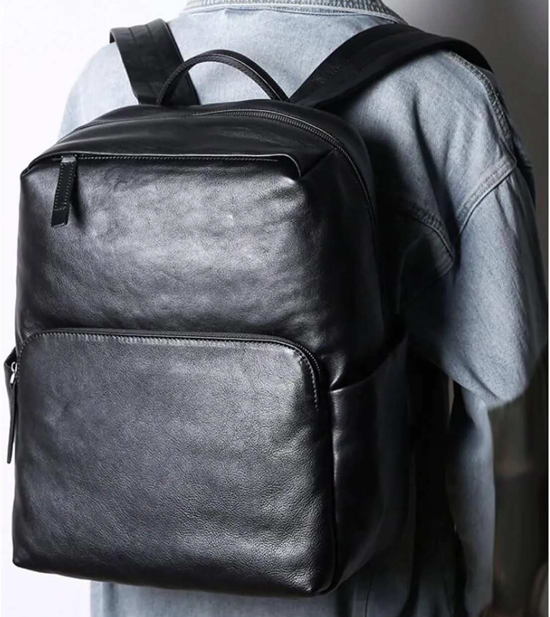 Mens Leather Casual Daypack Laptop Bags Bookbags Luggage Travel Bags Computers Bags Backpacks