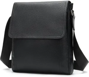 Men's leather shoulder bag briefcase vertical 9.7 inch tablet bag