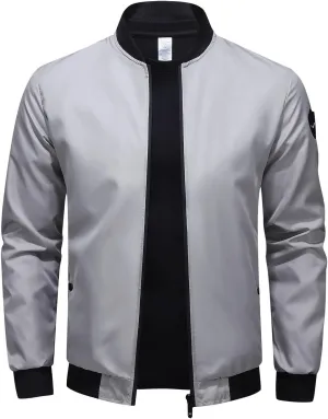 Men's Lightweight Jacket Full Zip Casual Coat Outdoor Windbreaker Jacket Fall Stylish Casual Sports Coats with Pocket