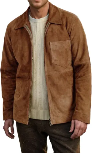 Men's Lightweight Jackets Vintage Faux Suede Bomber Coats Full Zip Up Stand Collar Light Fall Casual Windbreaker