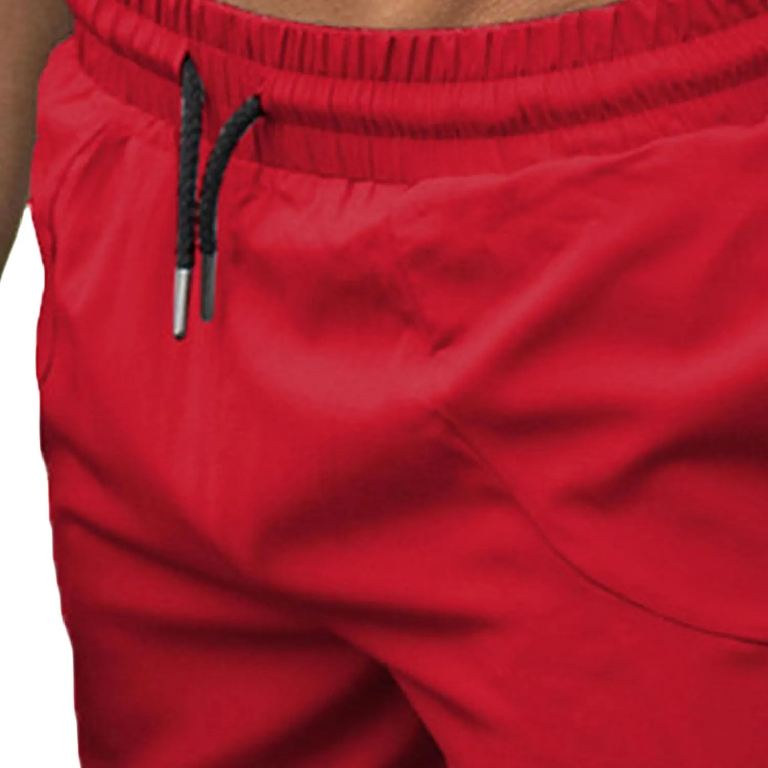 Men's Mid-Length Solid Gym Workout Shorts Breathable Tight Fit Running Shorts Bodybuilding Shorts with Pockets