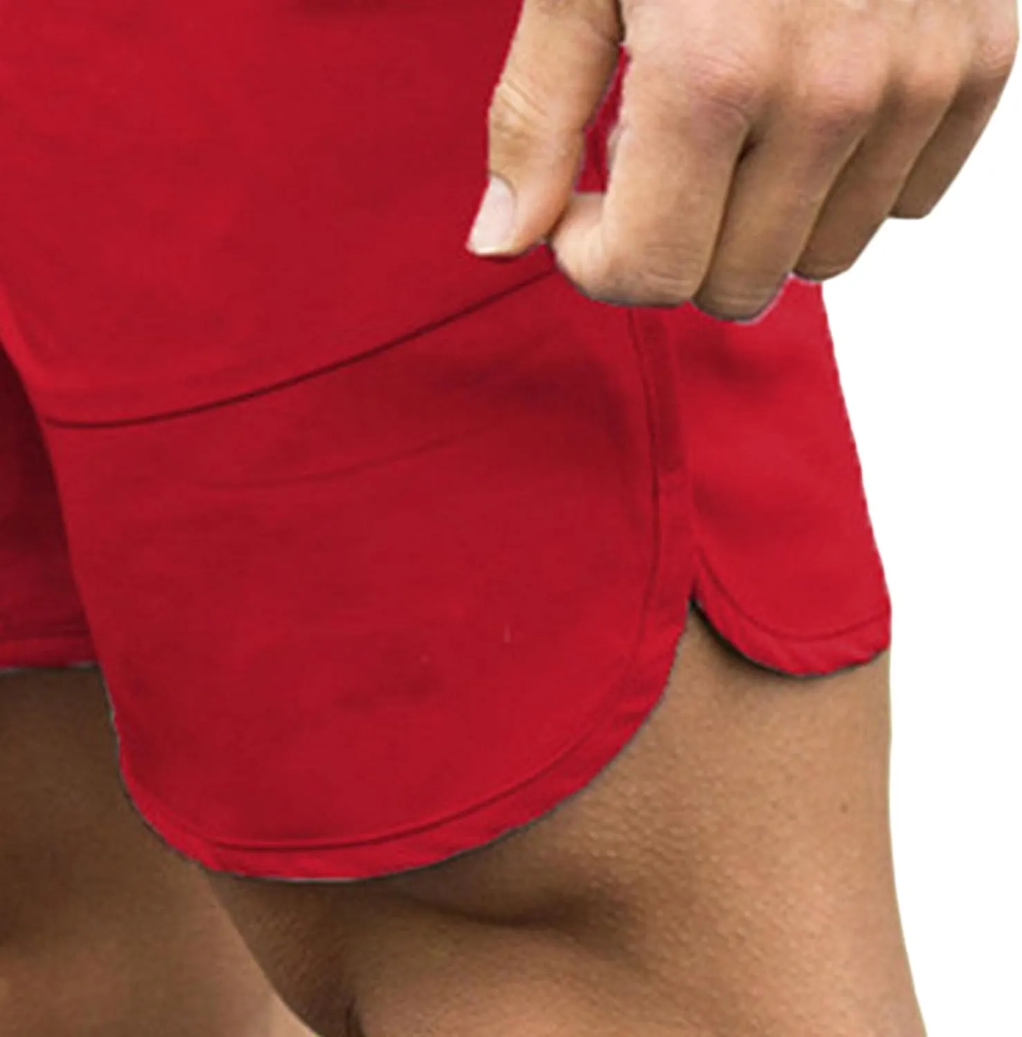 Men's Mid-Length Solid Gym Workout Shorts Breathable Tight Fit Running Shorts Bodybuilding Shorts with Pockets