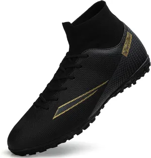 Men's Soccer Shoes Football Cleats High-Tops Lace-Up Non-Slip Spikes AG/FG
