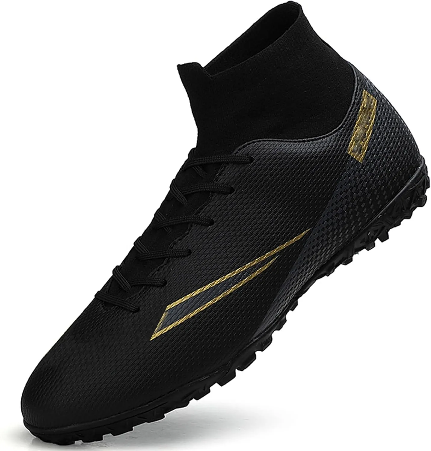 Men's Soccer Shoes Football Cleats High-Tops Lace-Up Non-Slip Spikes AG/FG