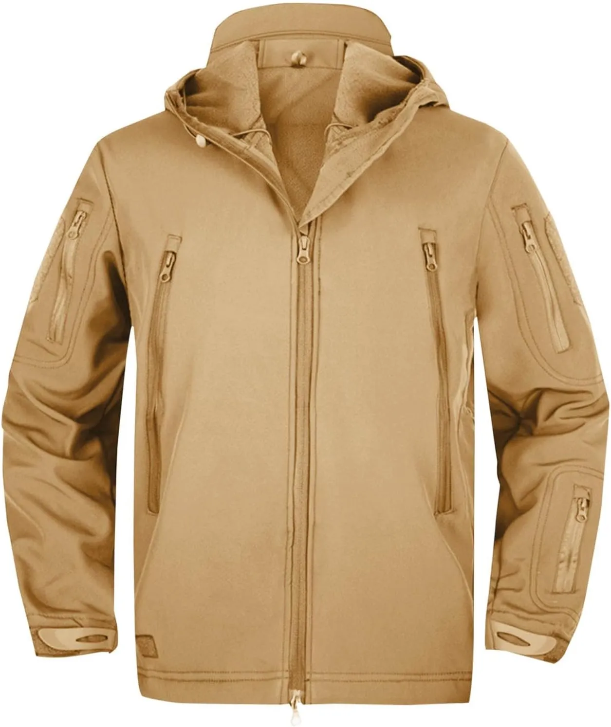 Men's Softshell Jacket with Hood Waterproof Windbreaker Zip Lightweight Rain Shell Jackets for Outdoor Hiking Travel