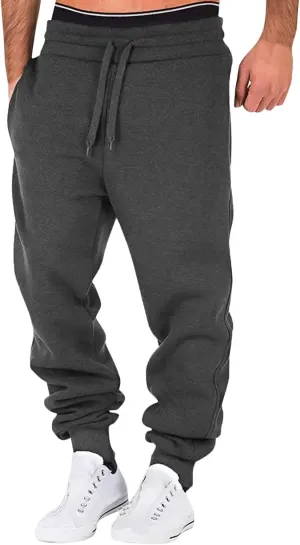 Mens Sweatpants with Pockets Big and Tall Long Pants Workout Trousers Men's Fleece Sweatpants Cotton Soft Sherpa Lined