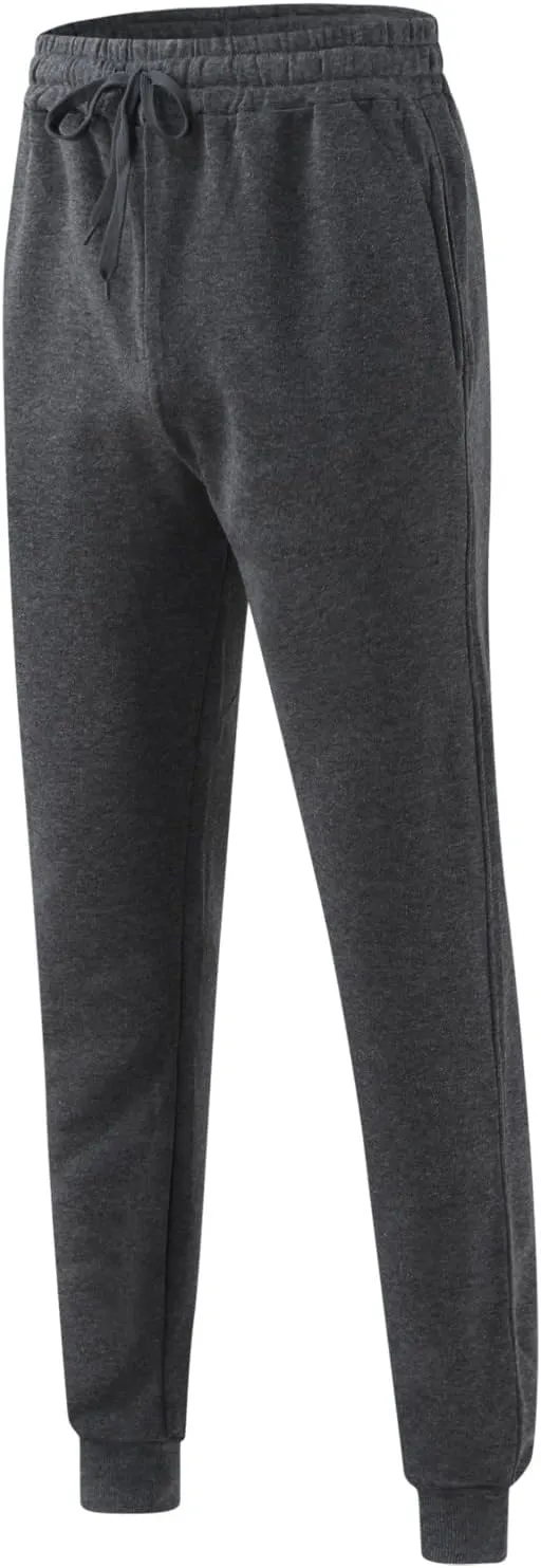 Mens Sweatpants with Pockets Big and Tall Long Pants Workout Trousers Men's Fleece Sweatpants Cotton Soft Sherpa Lined