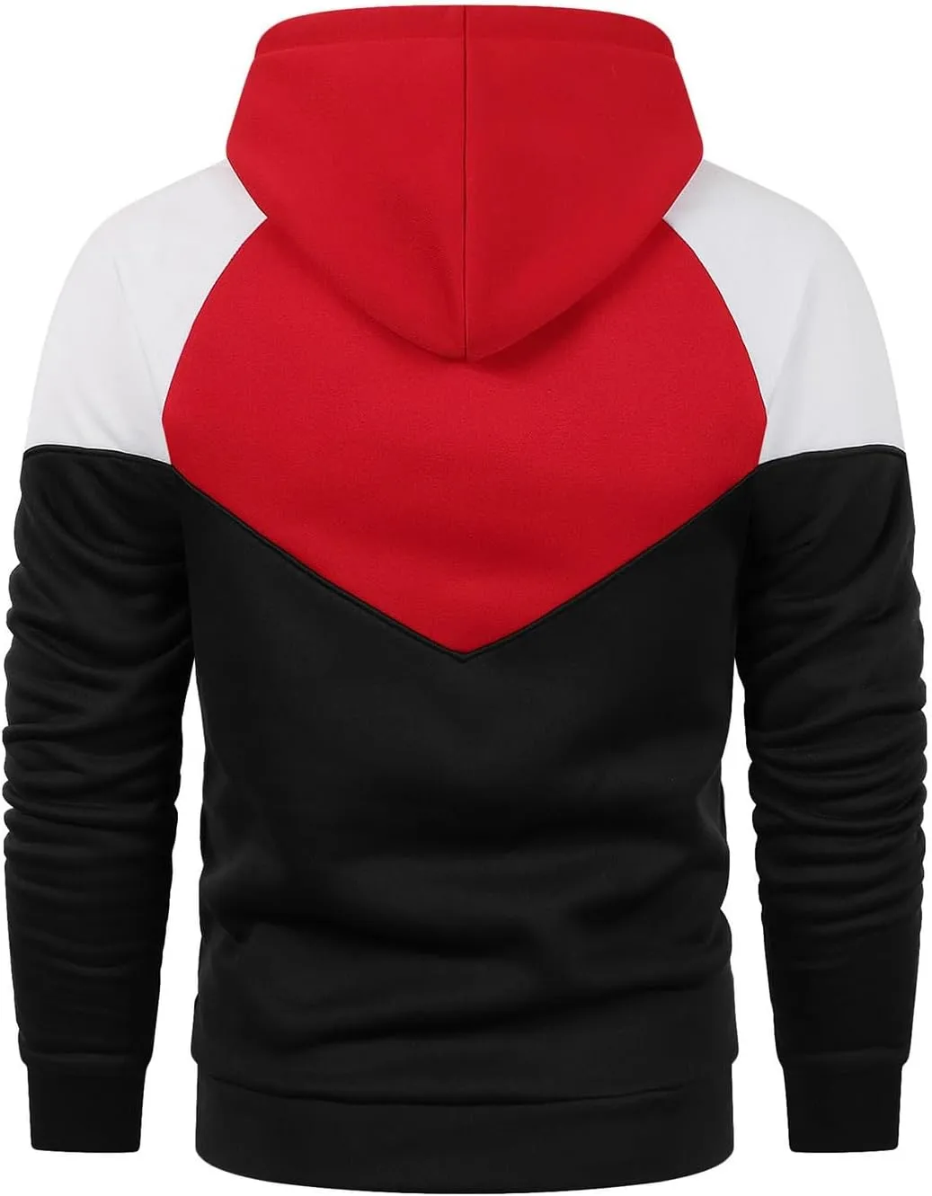 Mens Sweatshirt Hoodie Lightweight Color Block Pullover Sweaters for Men Soft Men's Drawstring Hoodies with Pocket