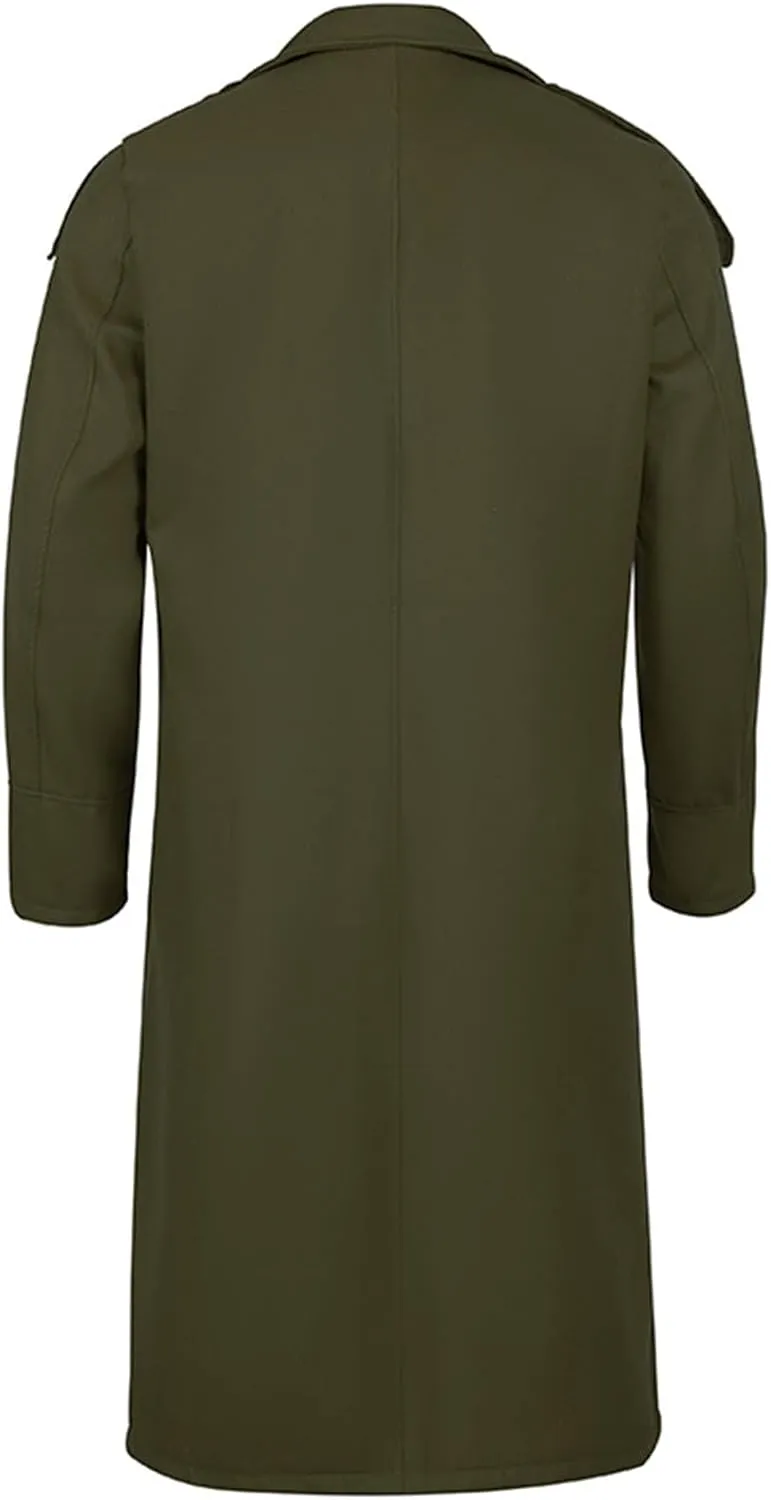 Men's Trench Coat Long Wool Blend Windbreaker Jacket Double Breasted Bussiness Overcoat with Pockets