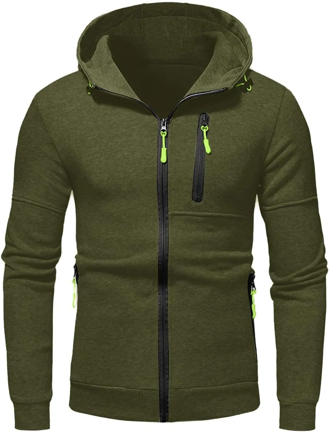 Mens Ultimate Full-Zip Hoodie Men's Spring And Autumn Long Sleeve Half Zip Hoodie Collar Drawstring Hoodies Pullover
