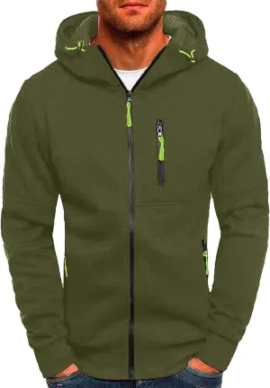 Mens Ultimate Full-Zip Hoodie Men's Spring And Autumn Long Sleeve Half Zip Hoodie Collar Drawstring Hoodies Pullover