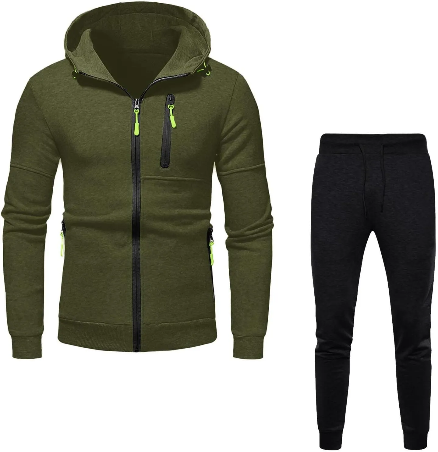 Mens Ultimate Full-Zip Hoodie Men's Spring And Autumn Long Sleeve Half Zip Hoodie Collar Drawstring Hoodies Pullover