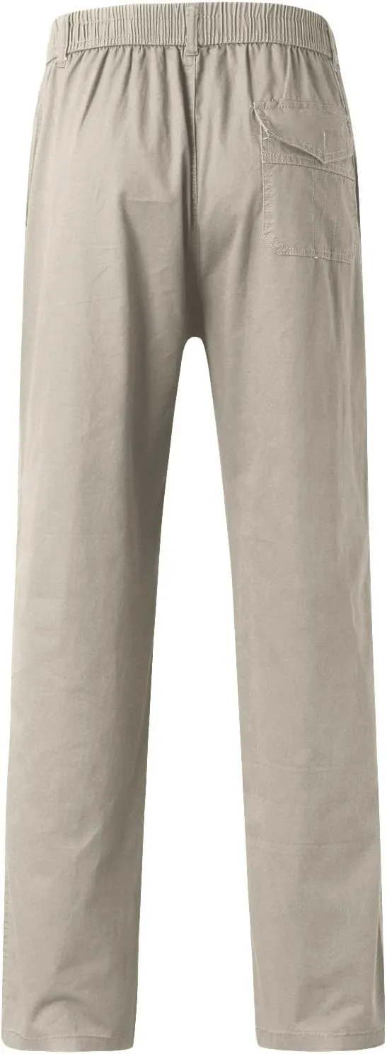 Mens Workout Cargo Sweatpants Men Relaxed Fit Casual Slim Beach Work Streetwear Khaki Baggy Pants with Zipper Pockets