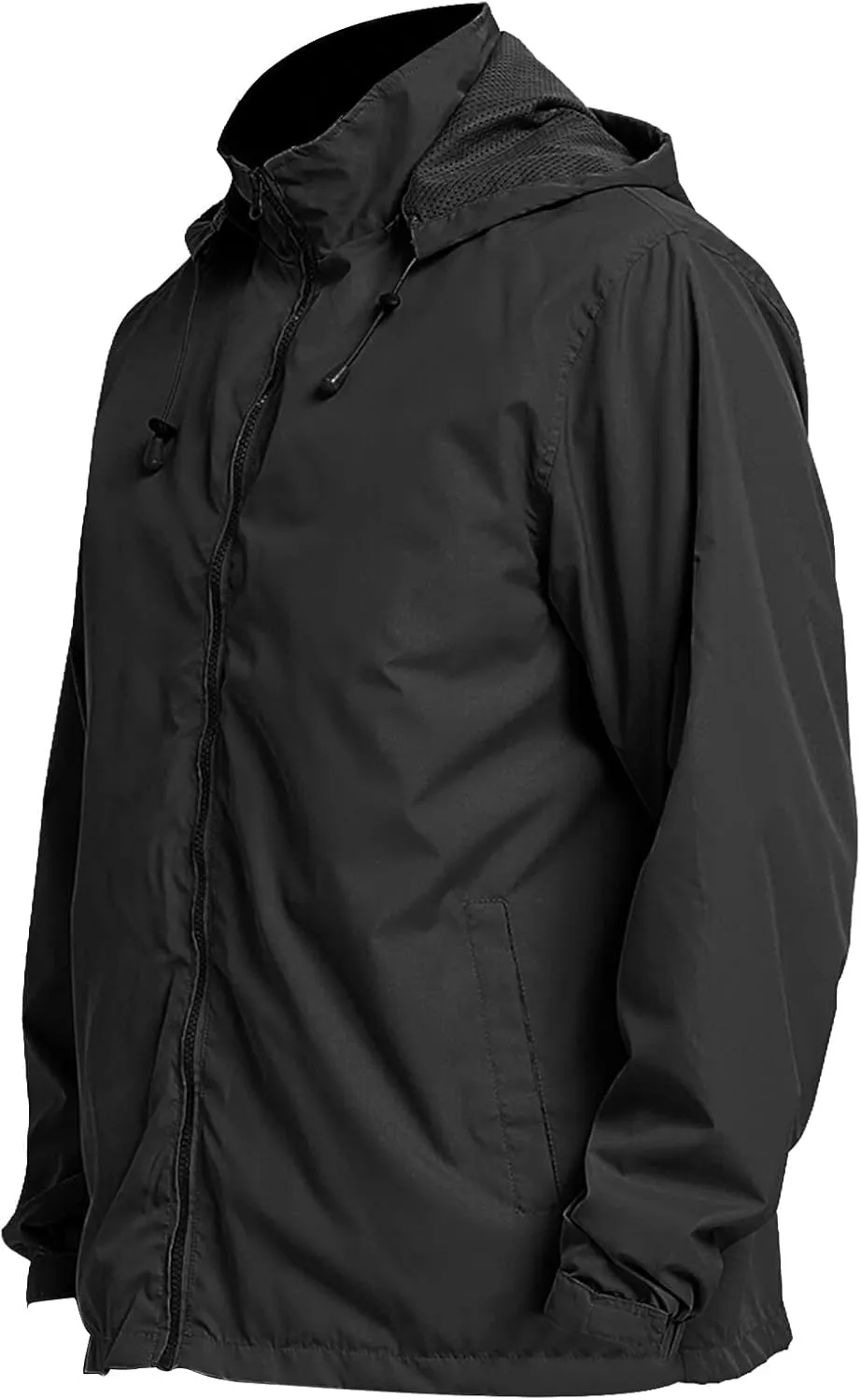 Mens Zip up Jackets Stand Collar Windbreakers Loose Casual Windcheaters Plain Fashion Coats Outdoor Fall Winter New