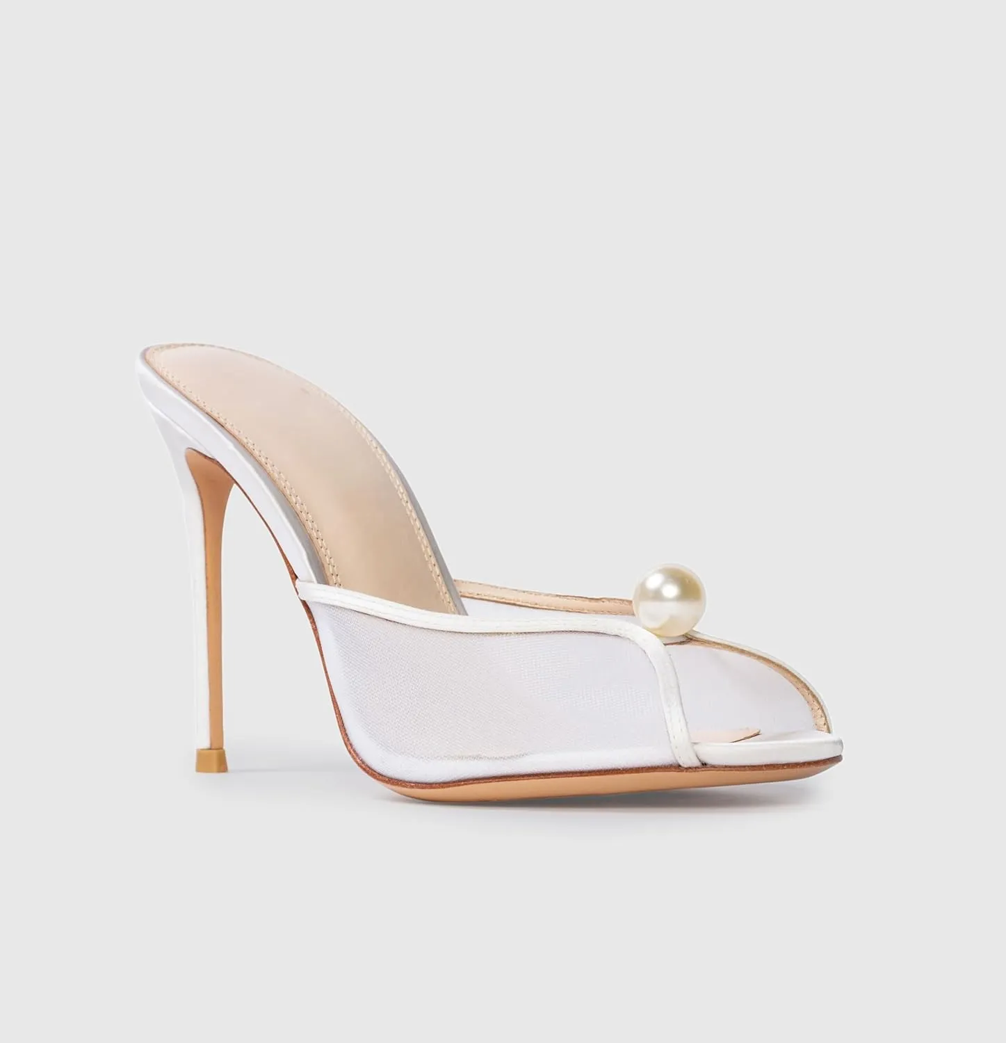 Mesh Mule Heels for Women with 4 Inch Stiletto Heel