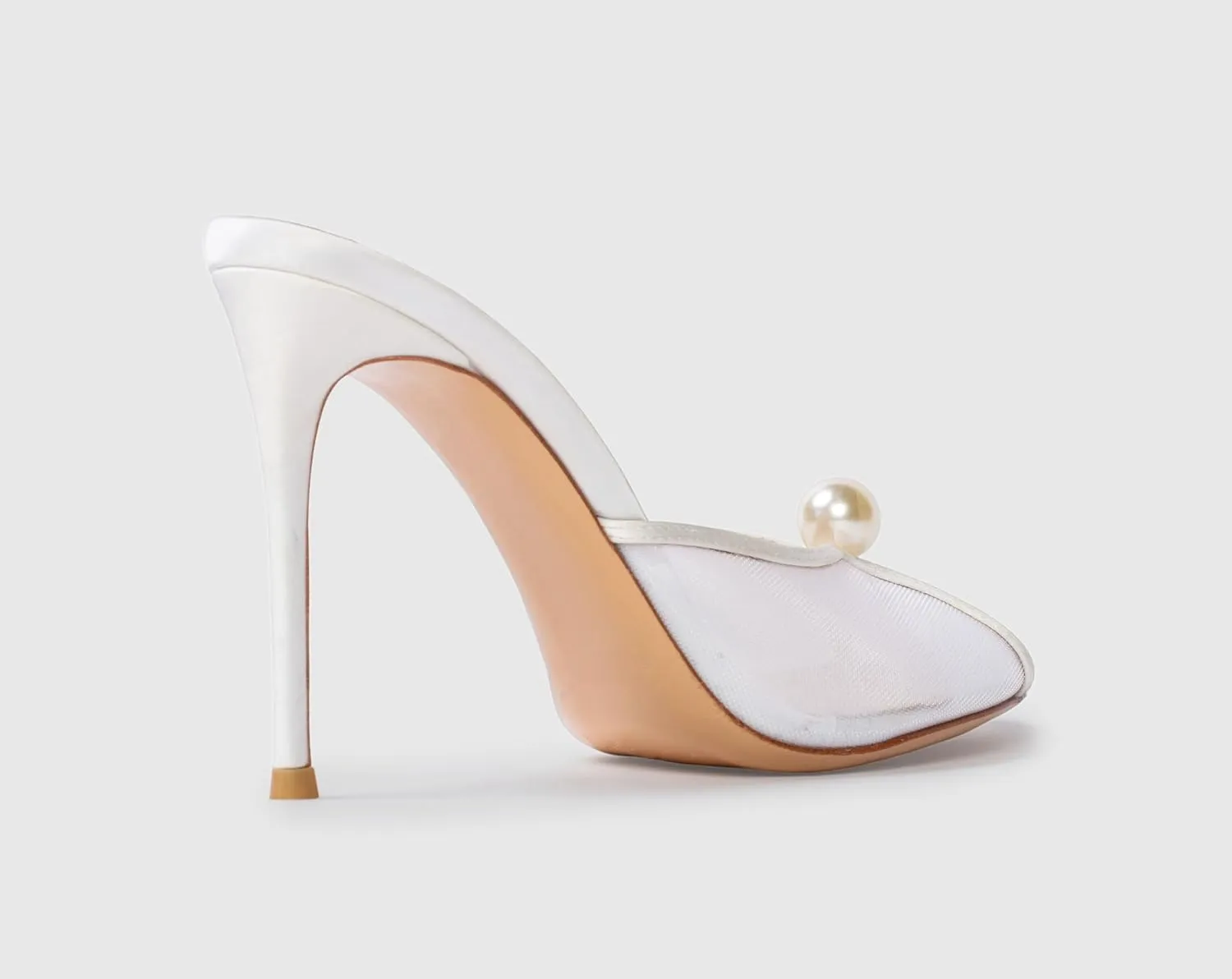 Mesh Mule Heels for Women with 4 Inch Stiletto Heel