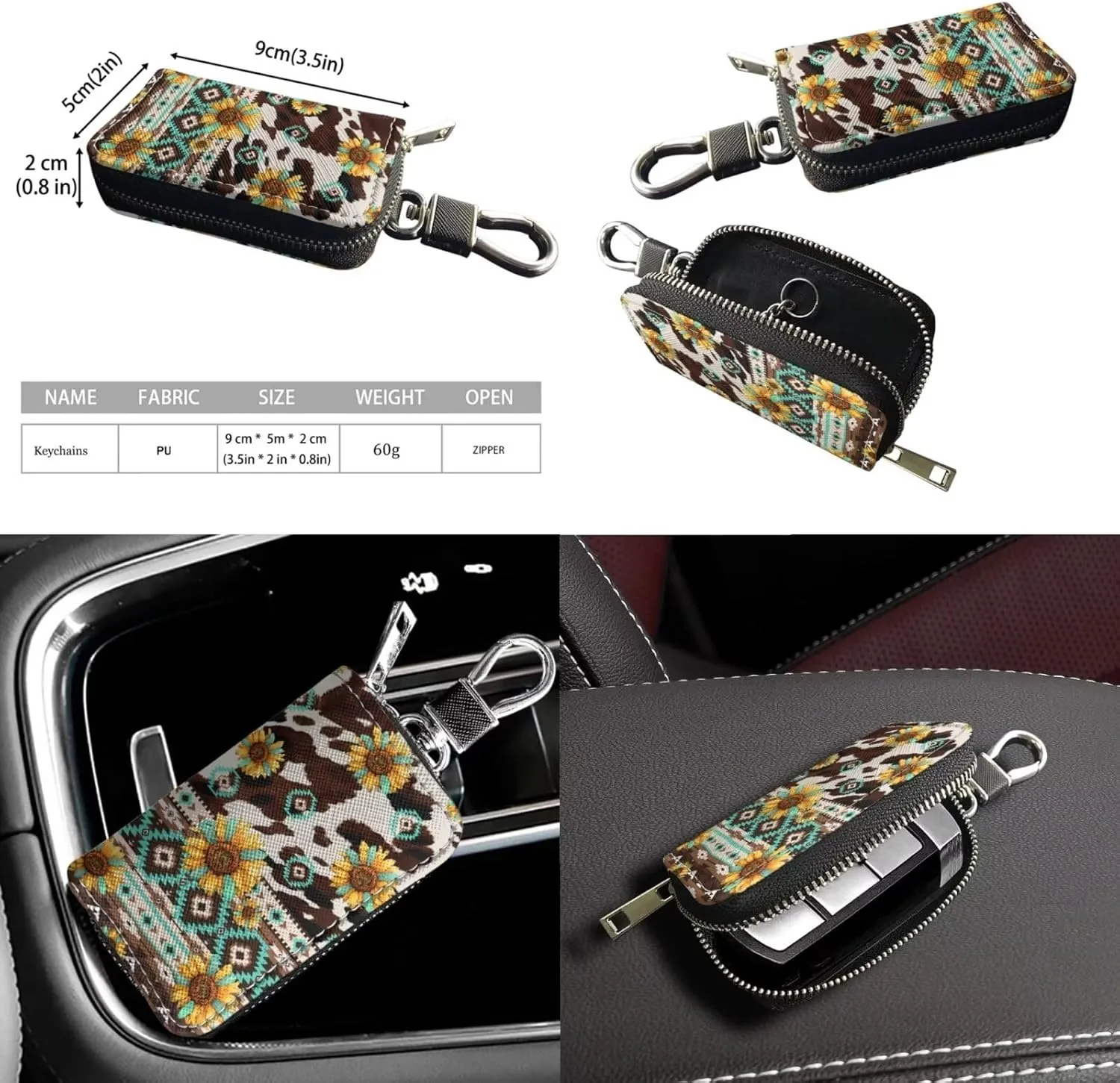 Messenger Bag for Women Crossbody Boho with Leather Car Remote Key Case Cover Set of 2 Bucket Style Tote