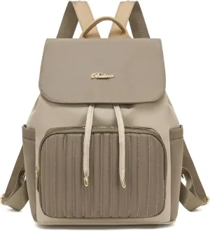 Mini Backpack Purse for Women, Small Nylon Backpacks Purse Ladies Backpacks Women Cute Mini Travel Daily College Bag (Khaki)