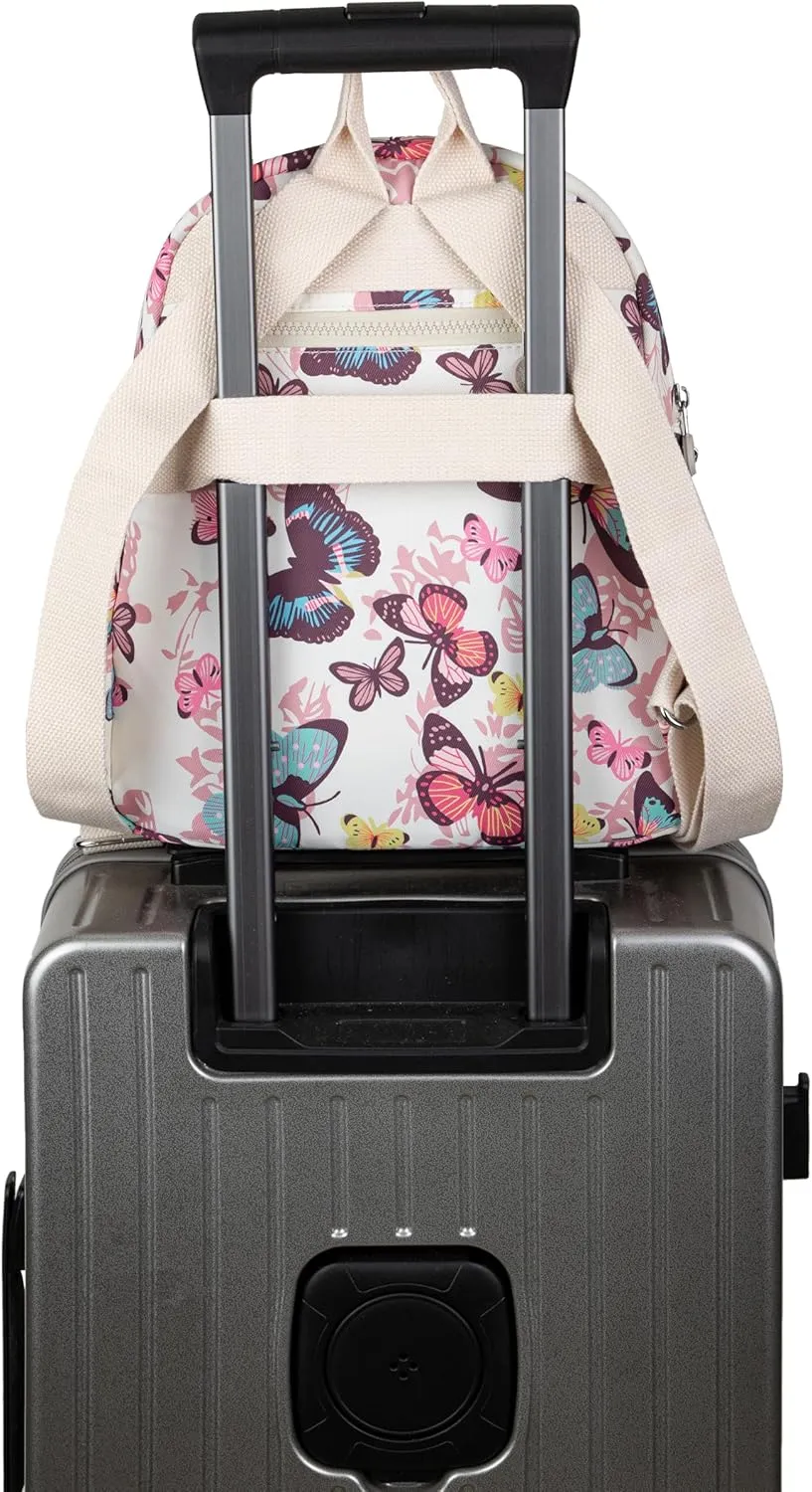 Mini Backpack Purse for Women,Small Nylon backpacks for Ladies Backpacks Women Anti Theft Travel Bag (Butterfly)