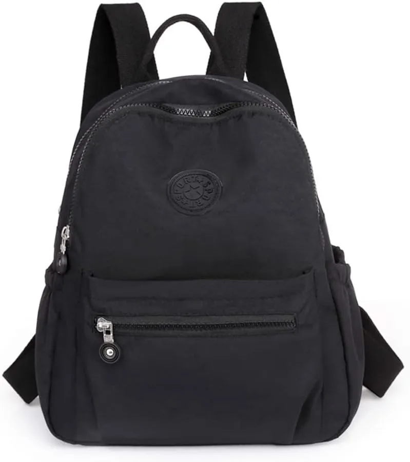 Mini Nylon Backpacks for Women Small Backpack Purse Lightweight Backpacks Mini Casual Travel Daypack (Small Backpack - A Style Black)