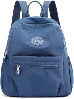 Mini Nylon Backpacks for Women Small Backpack Purse Lightweight Backpacks Mini Casual Travel Daypack (Small Backpack - A Style Blue)