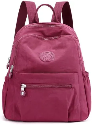 Mini Nylon Backpacks for Women Small Backpack Purse Lightweight Backpacks Mini Casual Travel Daypack (Small Backpack - A Style Red)