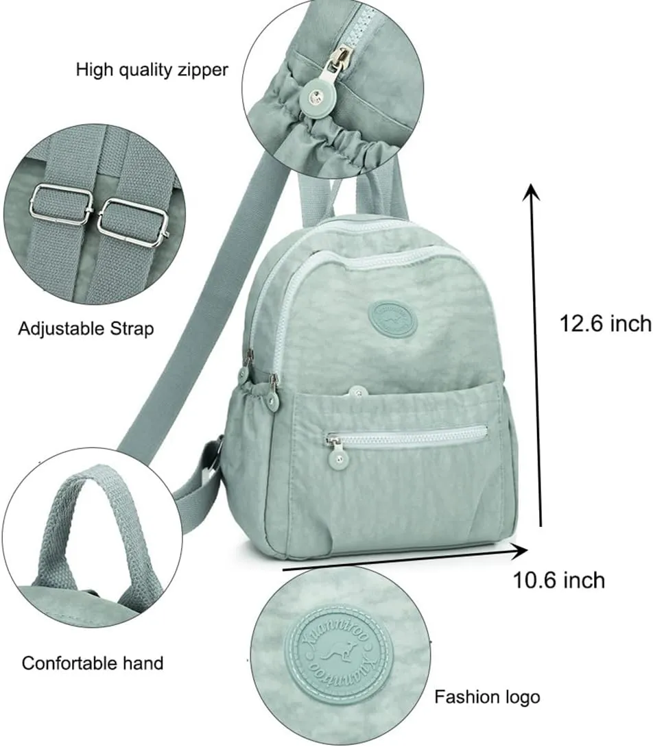 Mini Nylon Backpacks for Women Small Backpack Purse Lightweight Backpacks Mini Casual Travel Daypack (Small Backpack - A Style Red)
