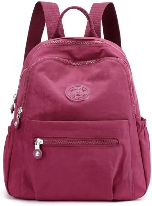 Mini Nylon Backpacks for Women Small Backpack Purse Lightweight Backpacks Mini Casual Travel Daypack (Small Backpack - A Style Red)