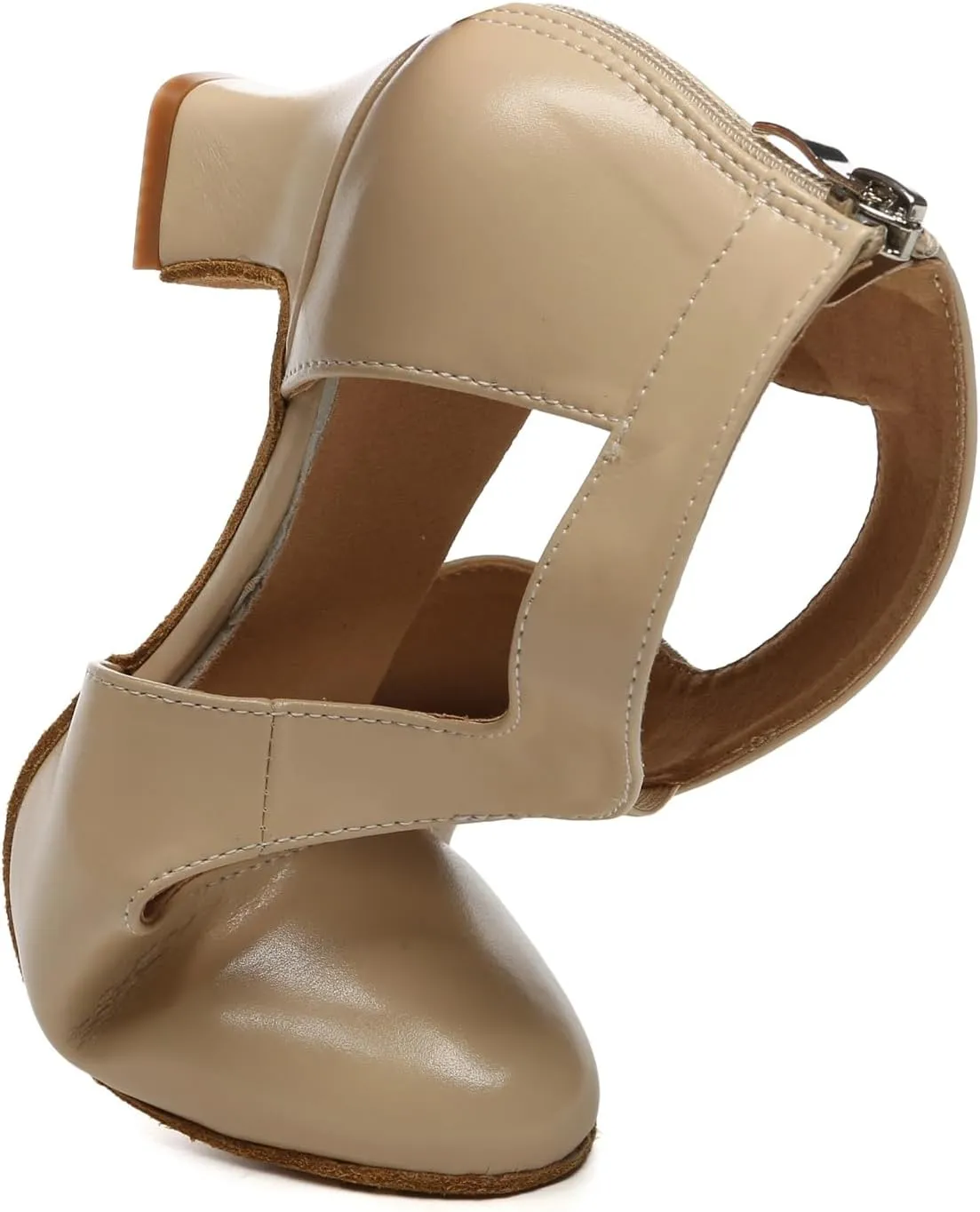 Minishion Closed Toe Ballroom Dance Shoes for Womens Cut-Out Evening Prom Pumps
