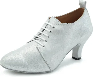 Minishion GL230 Women's Closed Toe Glitter Leather Latin Tango Ballroom Dance Shoes Evening Prom Pumps
