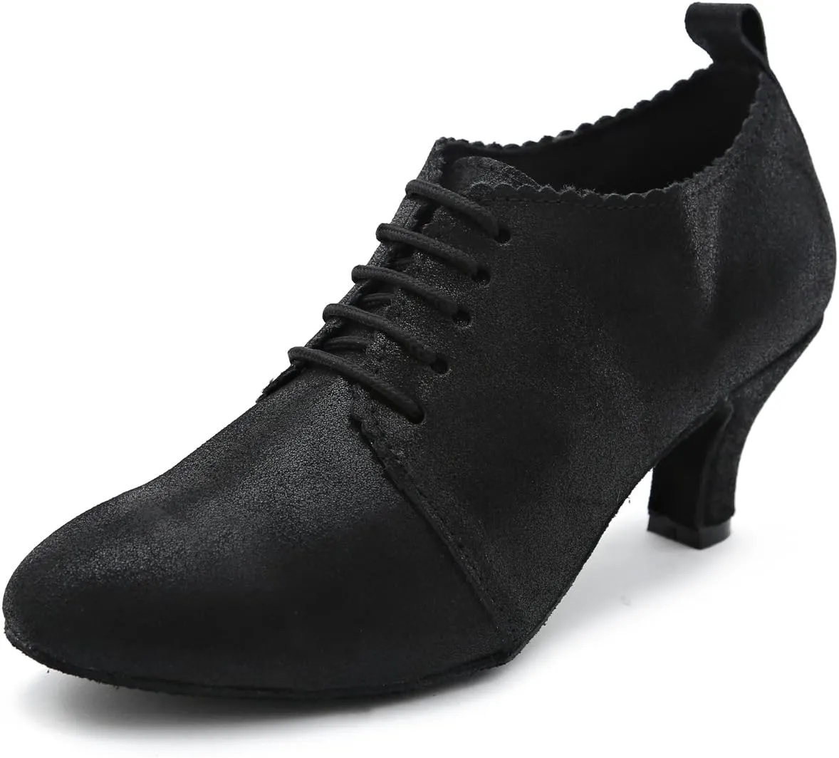 Minishion GL230 Women's Closed Toe Glitter Leather Latin Tango Ballroom Dance Shoes Evening Prom Pumps