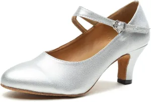 Minishion GL245 Women's Mary Jane Style Leather Low Heel Latin Social Prom Dance Pumps