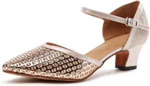 Minishion GL260 Women's Pointed Toe Synthetic Ballroom Latin Dancing Shoes Evening Pumps