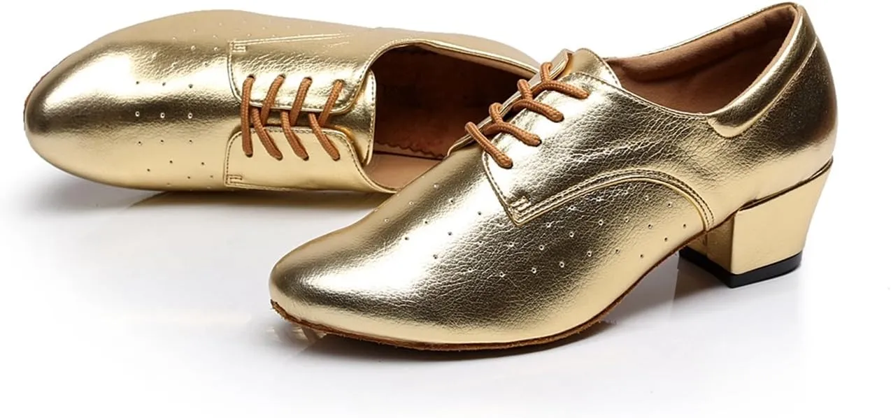 Minishion TQJ3004 Women's Low Heel Synthetic Tango Latin Ballroom Dance Shoes Evening Prom Pumps