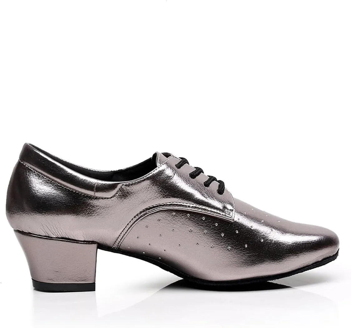Minishion TQJ3004 Women's Low Heel Synthetic Tango Latin Ballroom Dance Shoes Evening Prom Pumps