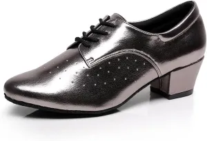 Minishion TQJ3004 Women's Low Heel Synthetic Tango Latin Ballroom Dance Shoes Evening Prom Pumps
